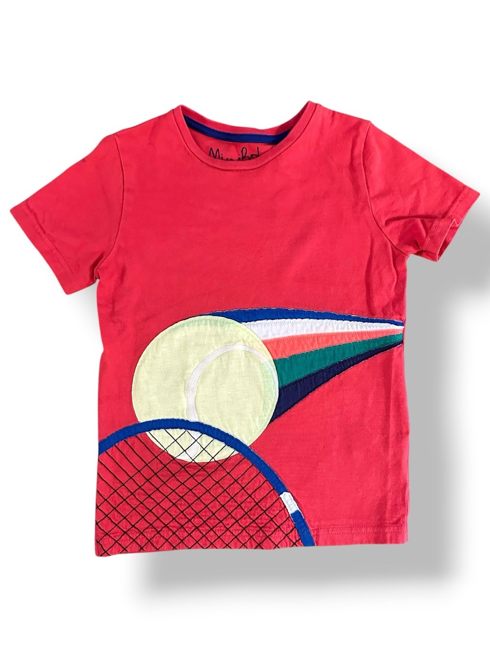 Mini Boden | Grand Slam Tennis Appliqué T-Shirt (6-7 yrs) 🎾